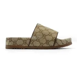 Gucci Slippers Brown Logo