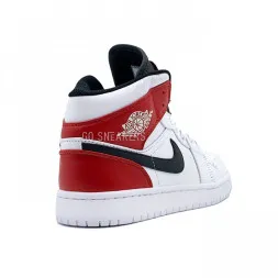 Женские кроссовки Nike Air Jordan 1 Mid White Black Gym Red