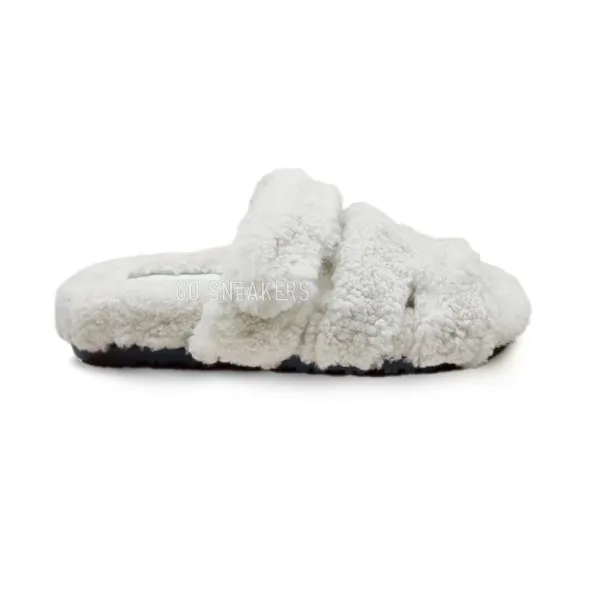 Женские сандалии Hermes Flip-flops Wool White