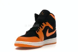 Nike Air Jordan 1 Mid Black Orange Peel