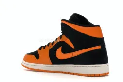 Nike Air Jordan 1 Mid Black Orange Peel