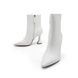 Amina Muaddi Ankle Boots White