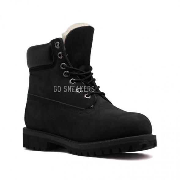Женские ботинки с мехом Timberland Black