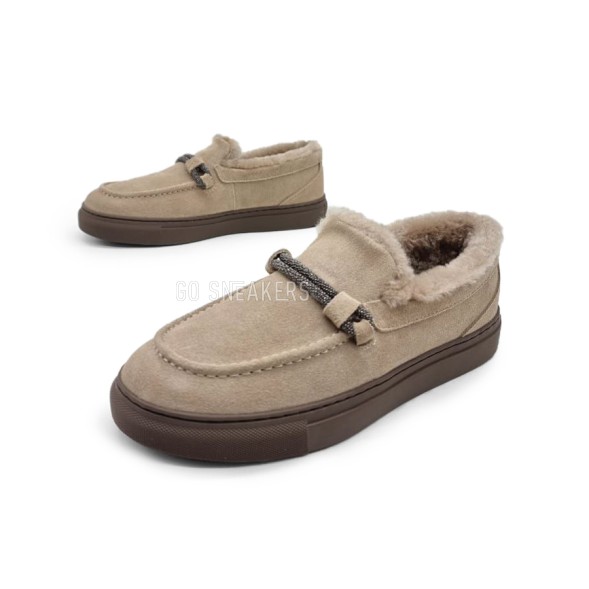 Унисекс зимние мокасины Brunello Cucinelli Moccasins Winter Beige