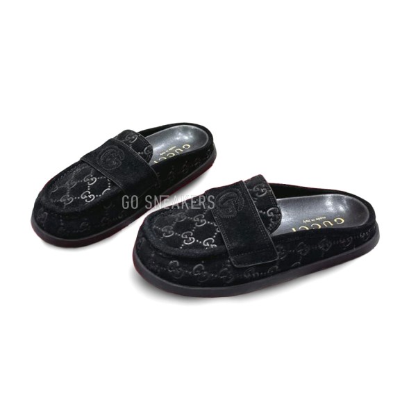 Женские сабо Gucci Sabo Suede Black
