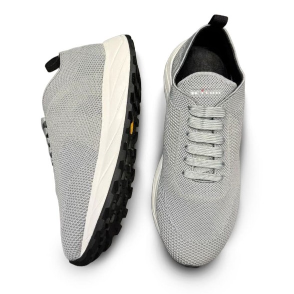 Мужские кроссовки Kiton Patterned Jacquard Grey