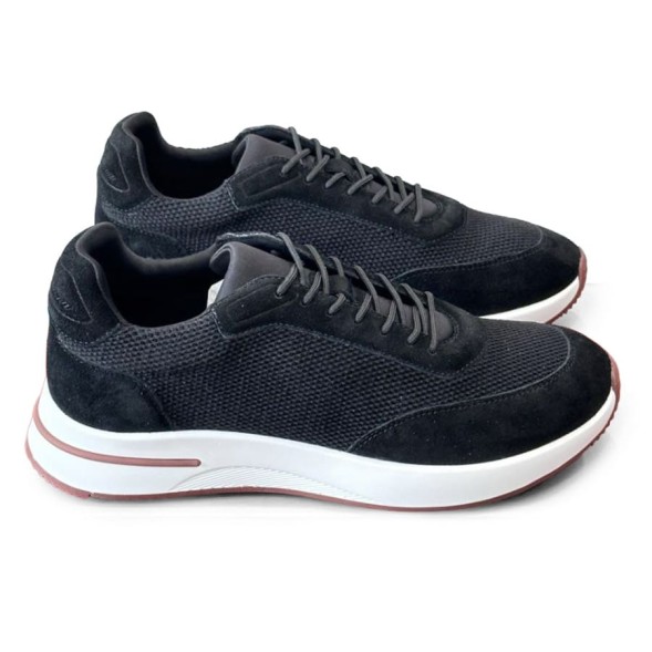 Мужские кроссовки Loro Piana Textile Sneakers Black