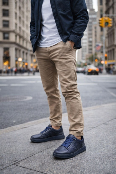 Мужские кроссовки Premiata Low Leather Full Navy