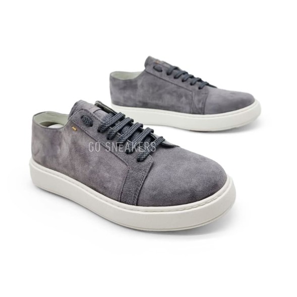 Мужские кроссовки Santoni Man Sneakers Suede Grey