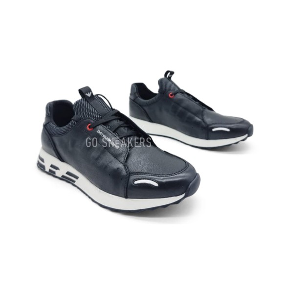 Мужские кроссовки Armani Leather Black