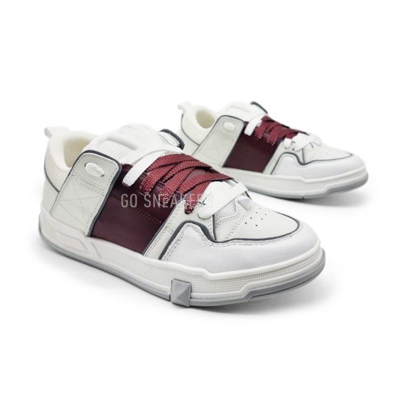 Унисекс кроссовки Valentino Runner White/Burgundi