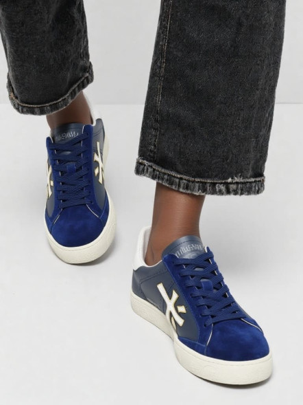 Унисекс кроссовки Premiata Sneakers Leather/Suede Navy/Grey