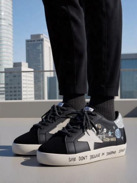 Женские кеды Golden Goose Super Star Black Music