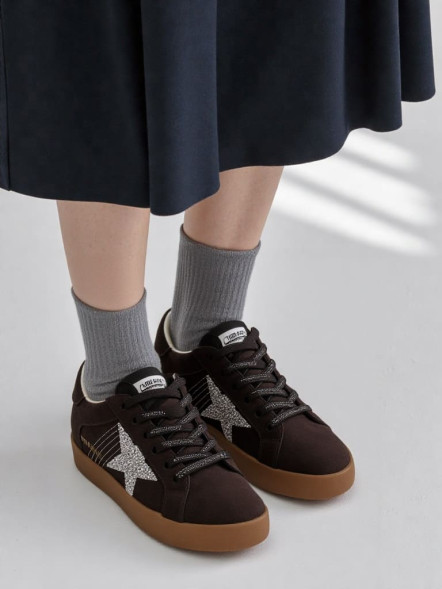 Женские кеды Golden Goose Super Star Suede Brown