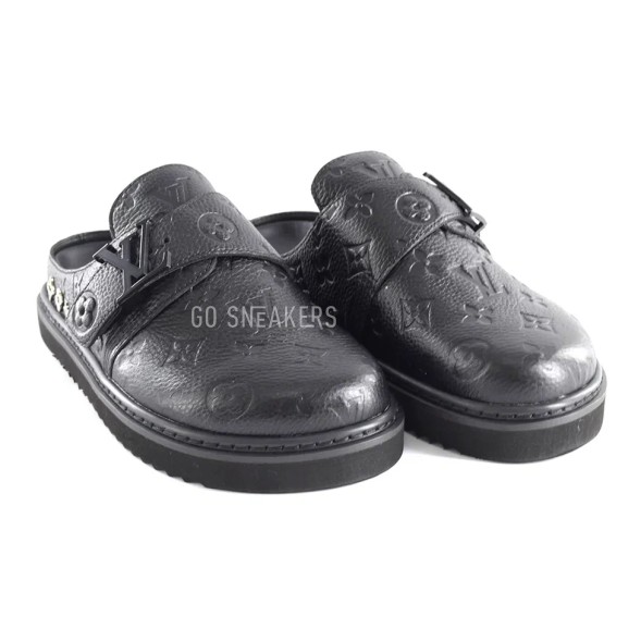 Унисекс тапочки Louis Vuitton Slipper Leather Black 