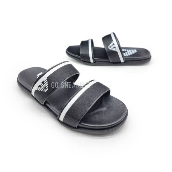 Мужские шлепки Armani Flip-flops GK Black 