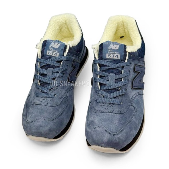 Мужские зимние кроссовки New Balance 574 Suede Dark Navy Winter