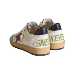 Golden Goose Ball Star Brown Nubuck Star and Nappa Heel Tab