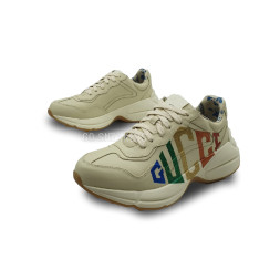 Gucci Ivory Rhyton Rainbow Glitter Sneakers