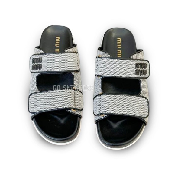 Женские шлепанцы Miu Miu Flip-flops Textile Grey