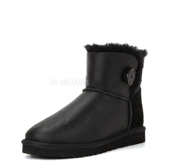 Женские мини угги с пуговицей Bailey Button Mini Metallic Black