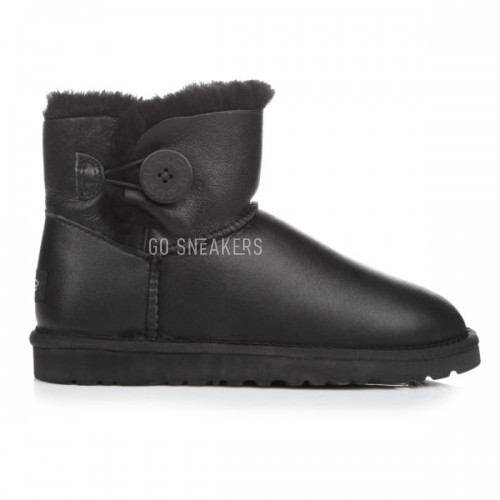 Женские мини угги с пуговицей Bailey Button Mini Metallic Black