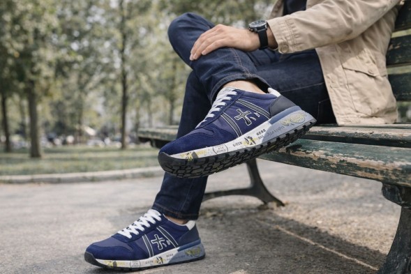 Унисекс кроссовки Premiata 483 Textile/Suede Navy/Grey