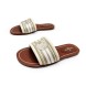 Женские шлепки Louis Vuitton Flip-flops Low Textile White/Olive