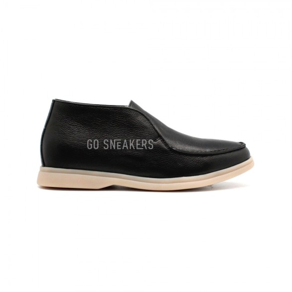 Мужские ботинки Loro Piana Open Walk Black Leather