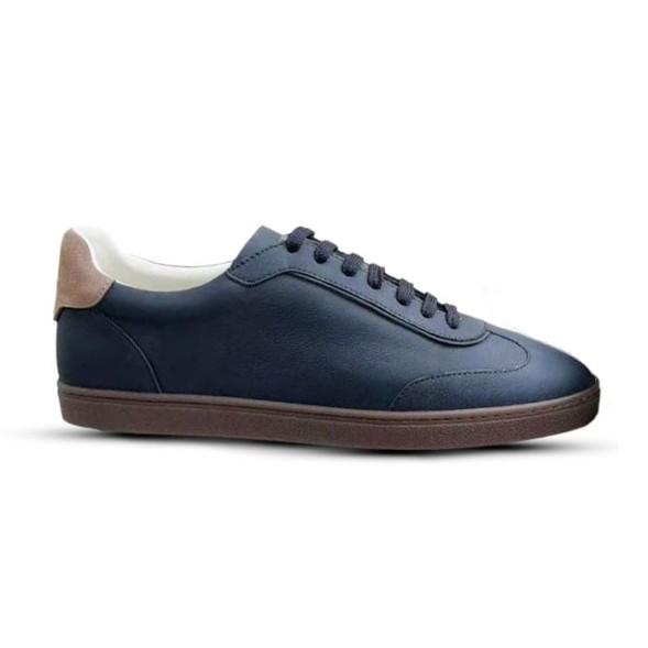 Мужские кеды Brunello Cucinelli Leather Sneakers Navy