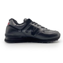 New Balance 574 Full Black Leather Winter