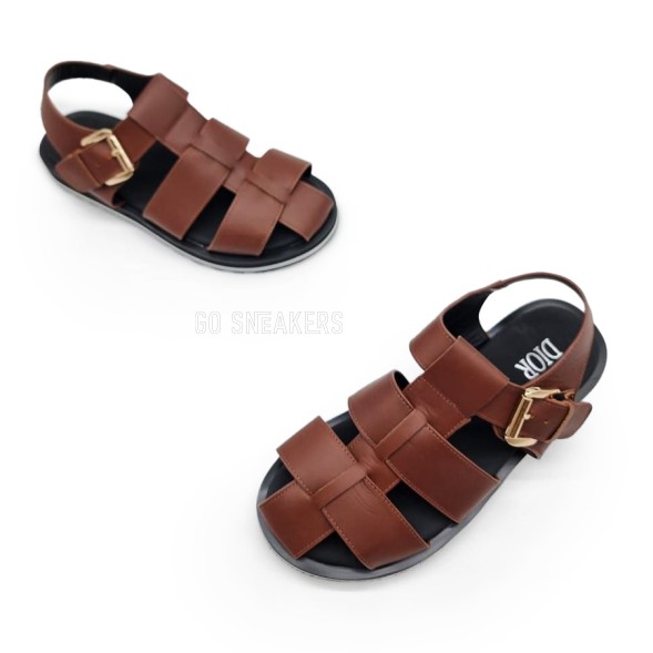 Мужские сандалии Dior Sandals Leather Chocolate