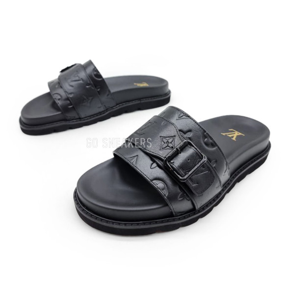 Мужские шлепки Louis Vuitton Flip-flops Leather Black