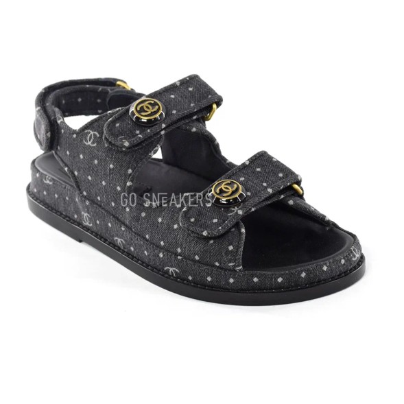 Женские босоножки Chanel Sandals Jeans Black