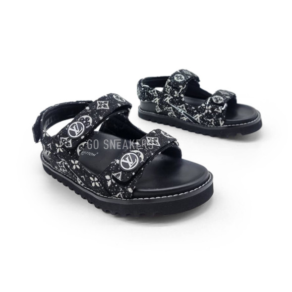 Мужские босоножки Louis Vuitton Textile Sandals Black/White