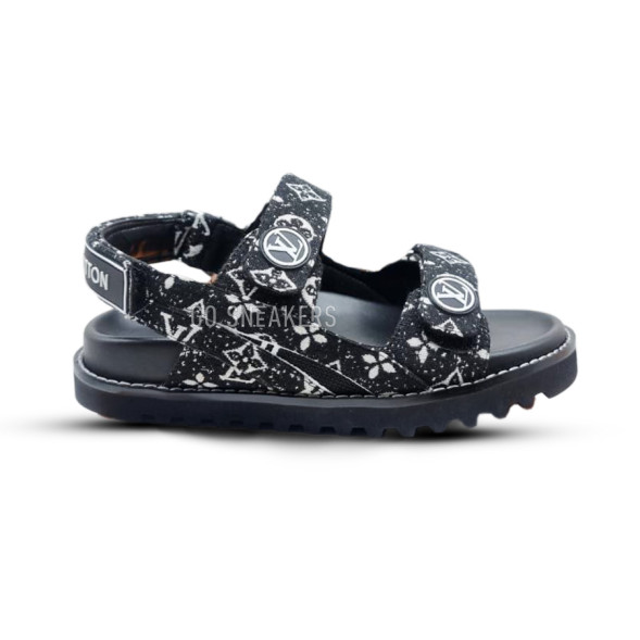 Мужские босоножки Louis Vuitton Textile Sandals Black/White