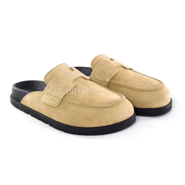 Женские тапочки Hermes Slippers Beige