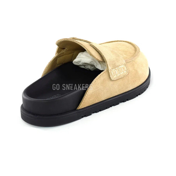 Женские тапочки Hermes Slippers Beige