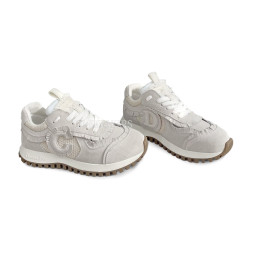 C&#039;est Dior Suede Calfskin/Mesh White